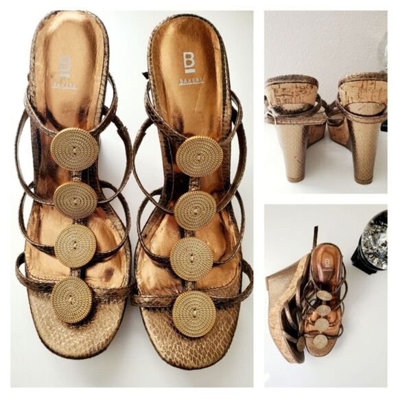 Bakers Womens Cappuccino Wedge Sandals Size 9 GUC - Picture 2 of 7